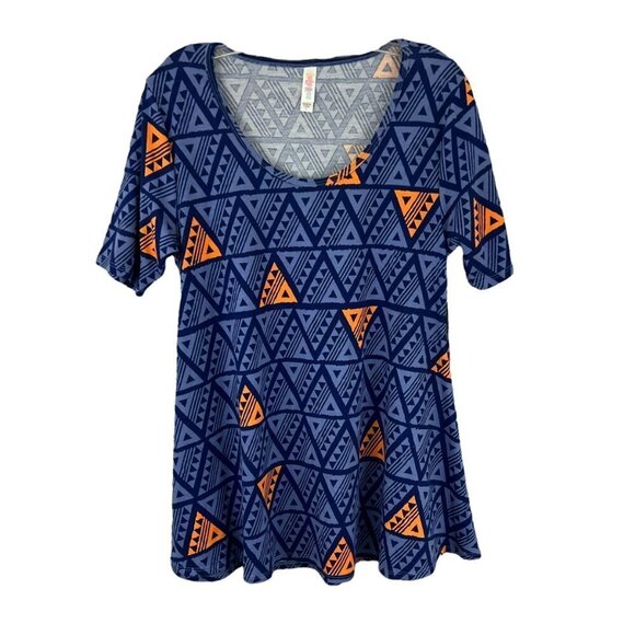 LuLaRoe Tops - LuLaRoe Perfect T Purple Geometric Print Top Shirt S